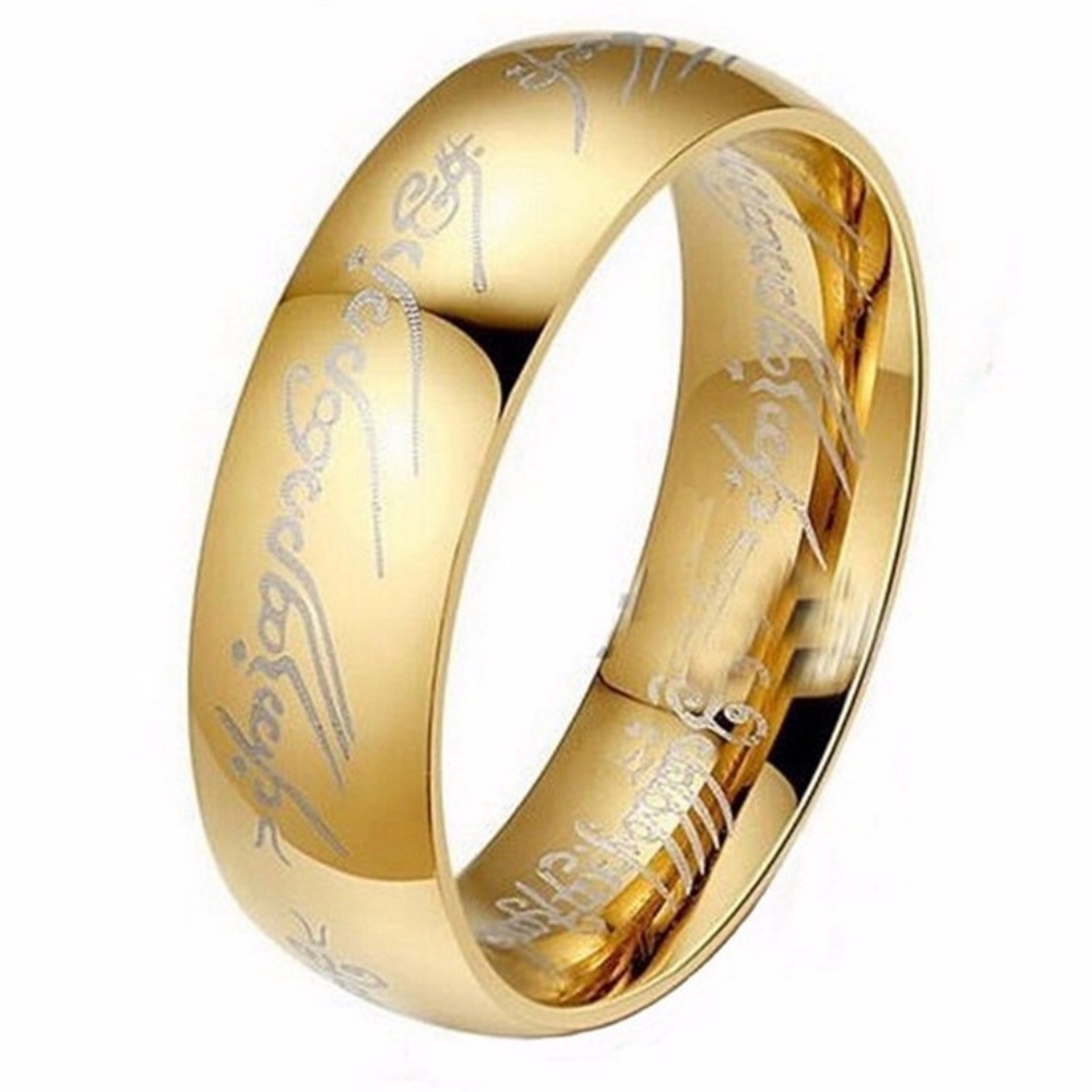 Lord of the Ring. Beautiful Gold Plate size 4 5 6 7 8 9  Band is 4mm wide